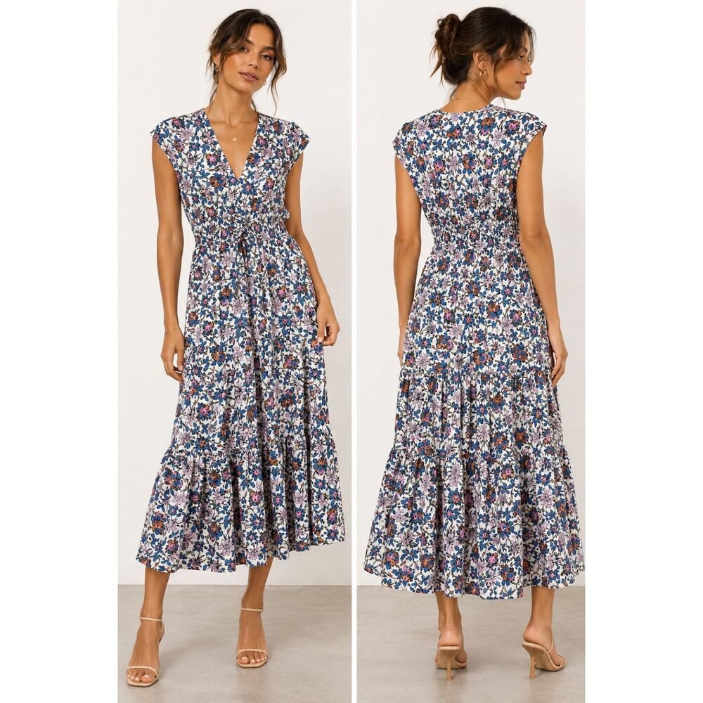 10 CROSBY DEREK LAM Fatima Floral Maxi Dress Sz 6‎